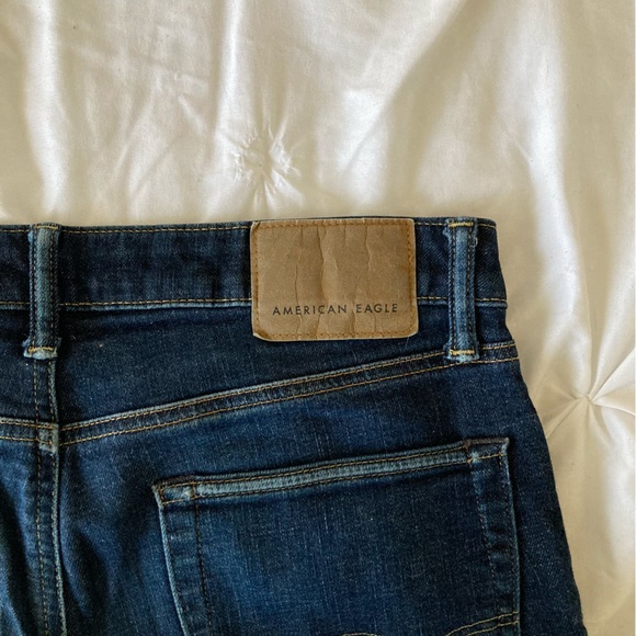 American Eagle 30x34 Slim Straight Next-Level Airflex indigo wash stretch jeans - Picture 5 of 7